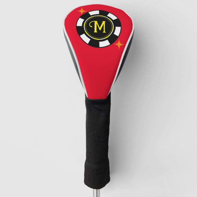 Golf Head Cover - Poker Personalisiert (Initial hi Golf Headcover (Vorderseite)