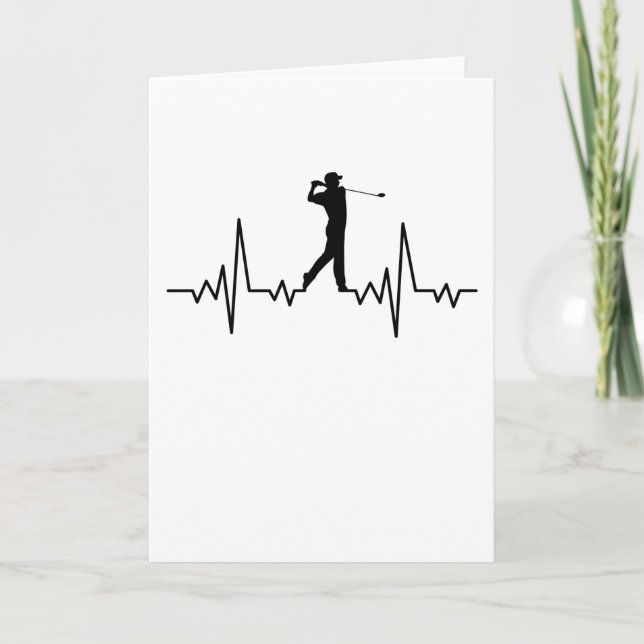 GOLF HEARTBEAT Golfkleidung Frauen Männer Kinder Karte (Vorderseite)