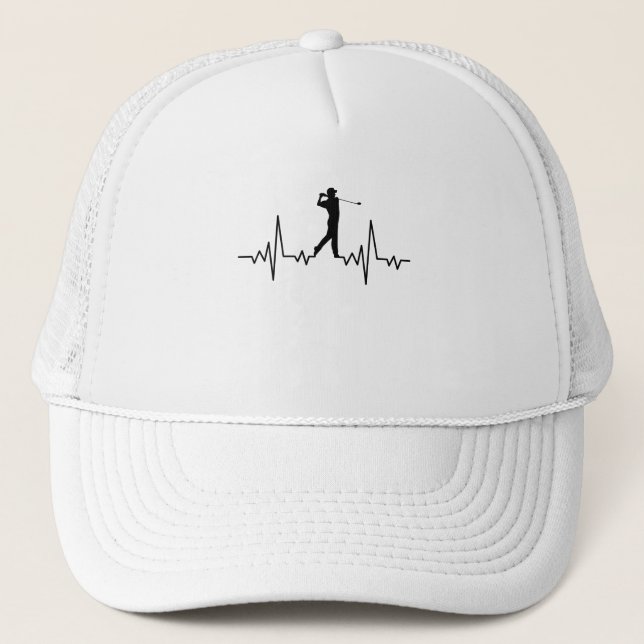GOLF HEARTBEAT Golfkleidung Frauen Männer Kinder Truckerkappe (Vorderseite)