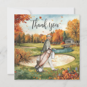 Golf Herbst Gruß Dankeschön Karte für Herbst