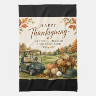 Golf Herbstliches Golfplatz-Design für Golfer Geschirrtuch