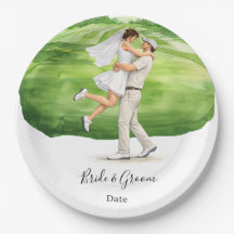 Golf-Hochzeit Braut und Bräutigam auf Putting Gree