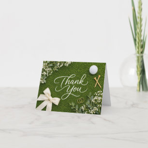 Golf-Hochzeit Danke Handgeschrieben Grünes Gras