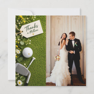 Golf-Hochzeit erstellen Sie Ihr eigenes Foto Dankeskarte