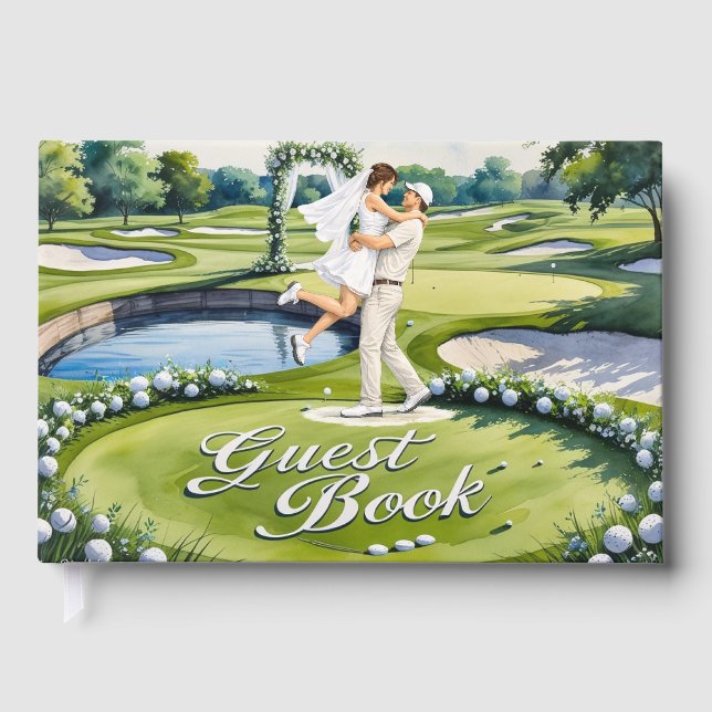 Golf-Hochzeit Gastbuch mit Thema Gästebuch (Vorderseite)