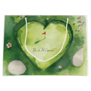 Golf-Hochzeit herzförmiger Golfplatz Große Geschenktüte