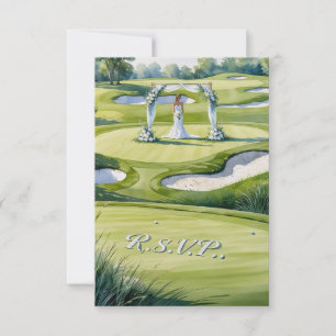 GOLF Hochzeit R.S.V.P. Antwort Aquarell-Stil