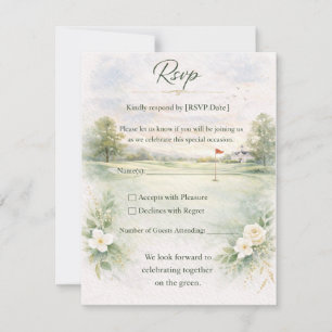 Golf Hochzeit-RSVP-Karte   Für immer Abschlag nehm RSVP Karte