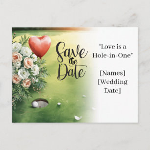 Golf Hochzeit Save the Date Eleganter Golfplatz Ankündigungspostkarte