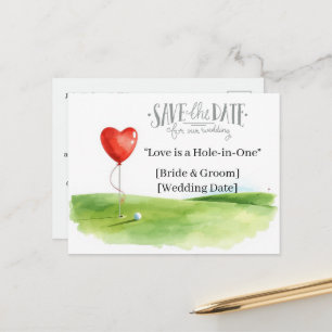 Golf Hochzeit Save the Date Eleganter Golfplatz Postkarte