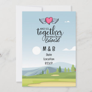Golf Hochzeit speichern Sie das Datum Einladung au