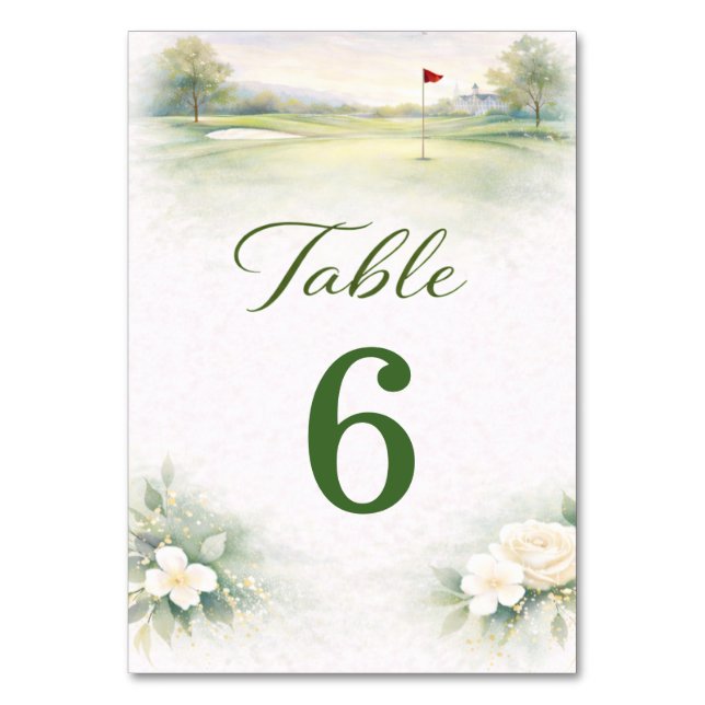 Golf-Hochzeit-Tischnummer-Schild Tischnummer (Vorderseite)
