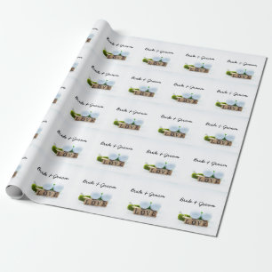 Golf Hochzeitsbräu Golf Tee mit Liebe Geschenkpapier