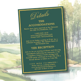 Golf-Hochzeitsdetails Beilagekarte Begleitkarte