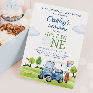 Golf-Hole in einem Jungen, erster Geburtstag Par-T Einladung