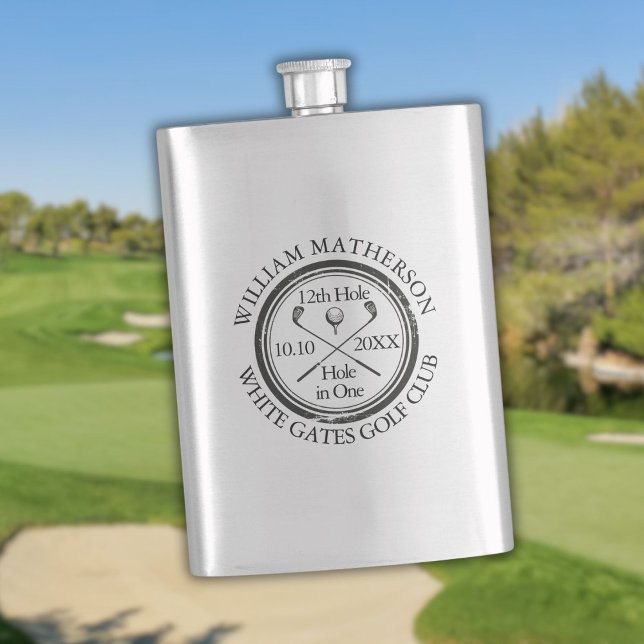 Golf Hole in einem klassischen Personalisierten Flachmann (Golf Hole in One Classic Personalized Flask)