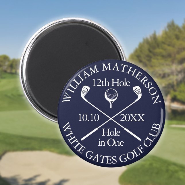 Golf Hole in einem Personalisierten Navy Blue Magnet (Golf Hole In One Personalized Navy Blue Magnet)