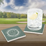 Golf Hole in einem Personalisierten Smaragdgrün Steinuntersetzer<br><div class="desc">Personalisieren Sie den Namen,  die Position Loch Nummer,  und das Datum zu einem großen Golf-Keepsake zu schaffen,  um dieses fantastische Loch in einem zu feiern. Entwickelt von Thisisnotme©</div>