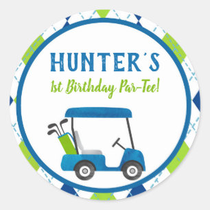 Golf Hole in one Birthday Party Gefallen Aufkleber
