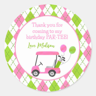 Golf Hole in One Birthday Party Gefallen Aufkleber