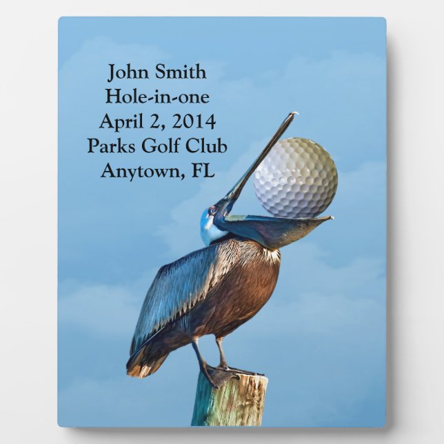 Golf Hole-in-One-Gedenkfeier individuell anpassbar Fotoplatte (Vorderseite)