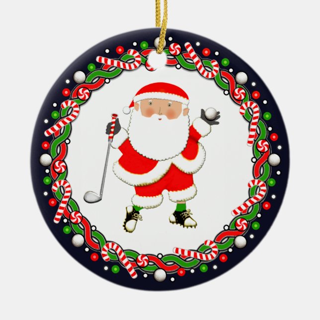 Golf Holiday Gift Keramik Ornament (Vorne)