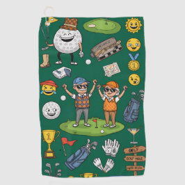 Golf-Illustration mit Golfern Golfhandtuch