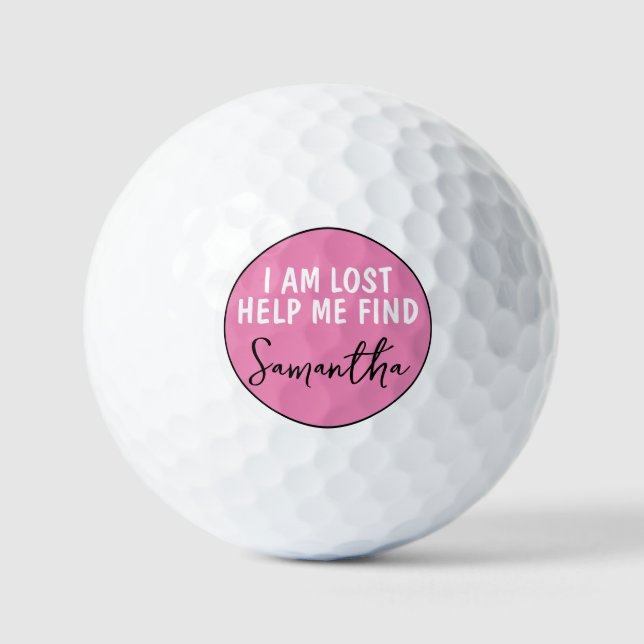 Golf I'm Lost Thema Pink Golf Balls Golfball (Vorderseite)