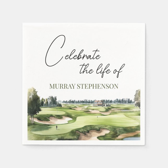 Golf im Wasser Golfer Besichtigung der Alpen Serviette (Vorderseite)