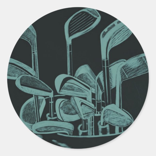 Golf-Implementierungen Runder Aufkleber (Vorderseite)