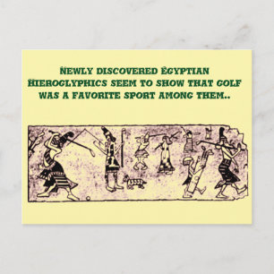 "Golf in ägyptischen Hieroglyphen" Postkarte