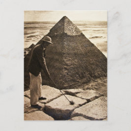 Golf in der Pyramide Sepia Toned Postkarte