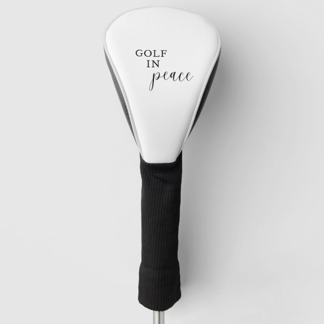 Golf in Peace Round Gold Head Cover Headcover (Vorderseite)