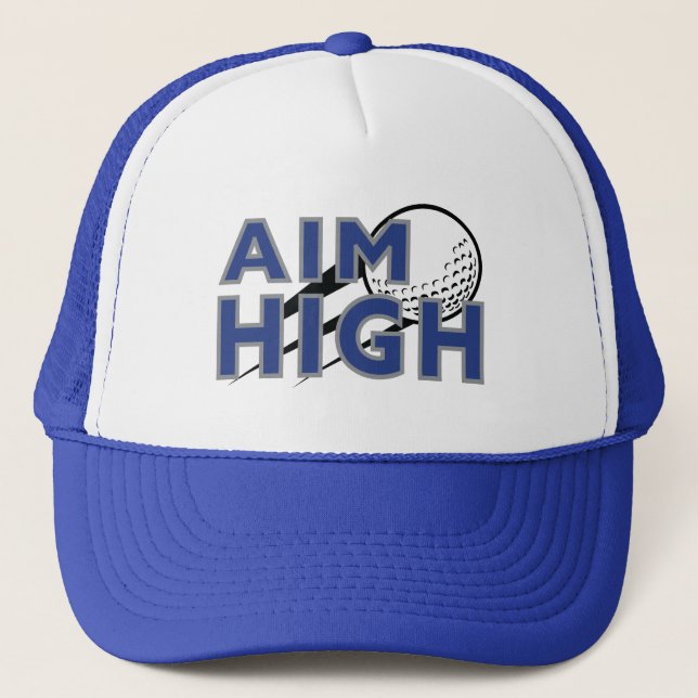 Golf Infusion "AIM HIGH" Golf Trucker Hat Truckerkappe (Vorderseite)