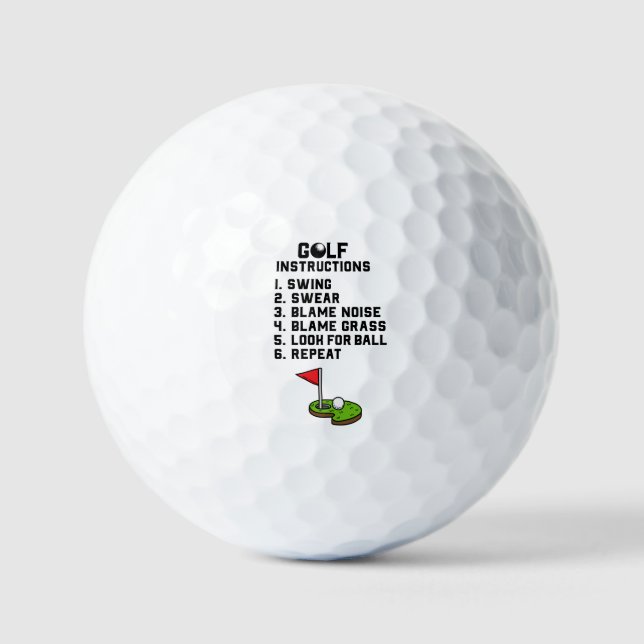 Golf Instruction Swing Sweet am Flag Loch auf grün Golfball (Vorderseite)