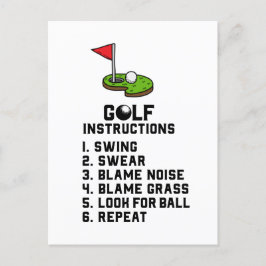 Golf Instruction Swing Sweet am Flag Loch auf grün Postkarte