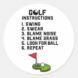 Golf Instruction Swing Sweet am Flag Loch auf grün Runder Aufkleber