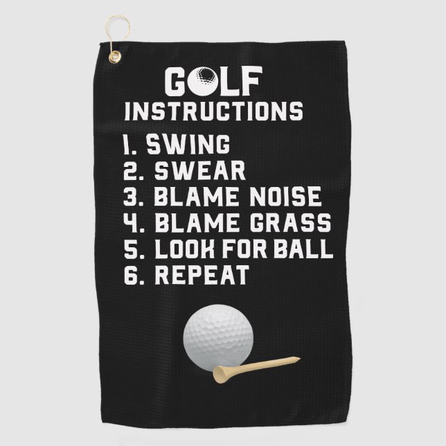 Golf Instruction Swing Sweet with ball and tee Golfhandtuch (Vorderseite)