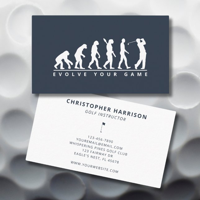 Golf Instructor Beruflich Humour Simple Navy Visitenkarte (Von Creator hochgeladen)