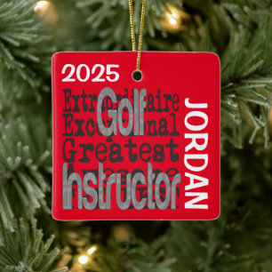 Golf Instructor Extraordinaire CUSTOM Keramikornament
