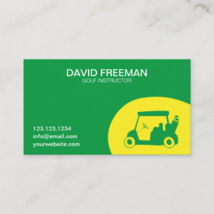 Golf Instructor Green und Yellow Einzigartiger Gol Visitenkarte
