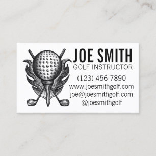 Golf Instructor Pro Golfer Course Ball Clubs T-Shi Visitenkarte