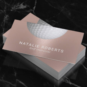 Golf Instructor Rose Gold Beruflich Sport Visitenkarte