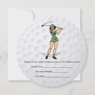 Golf Invitation Femme Golfeuse