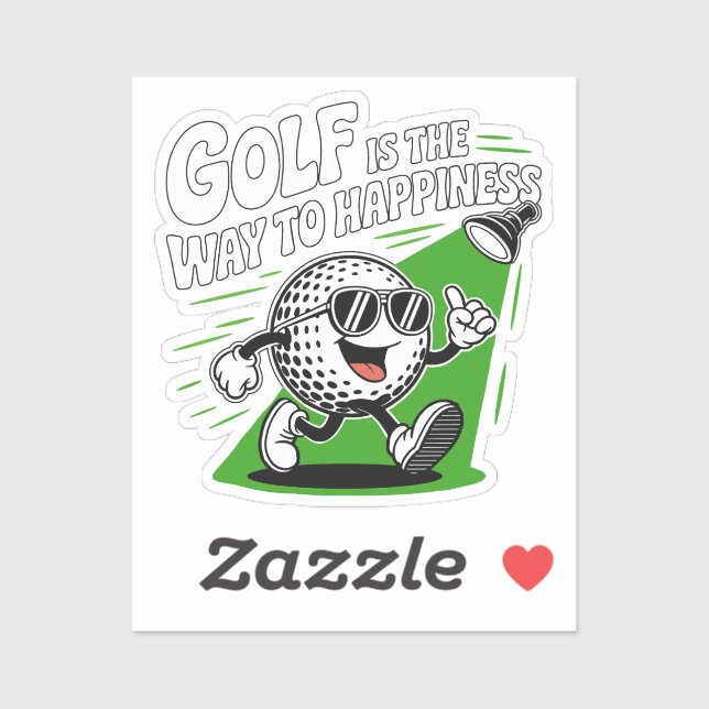 Golf is the way to happiness aufkleber (Blatt)