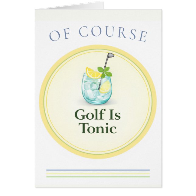 Golf Is Tonic Golfkarte | Grußkarten (Vorne)