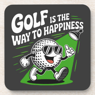 Golf ist der Weg zum Glück Getränkeuntersetzer
