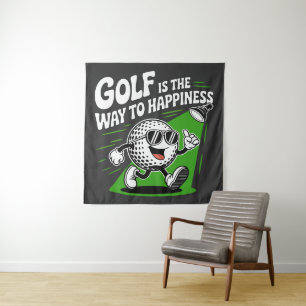 Golf ist der Weg zum Glück Wandteppich