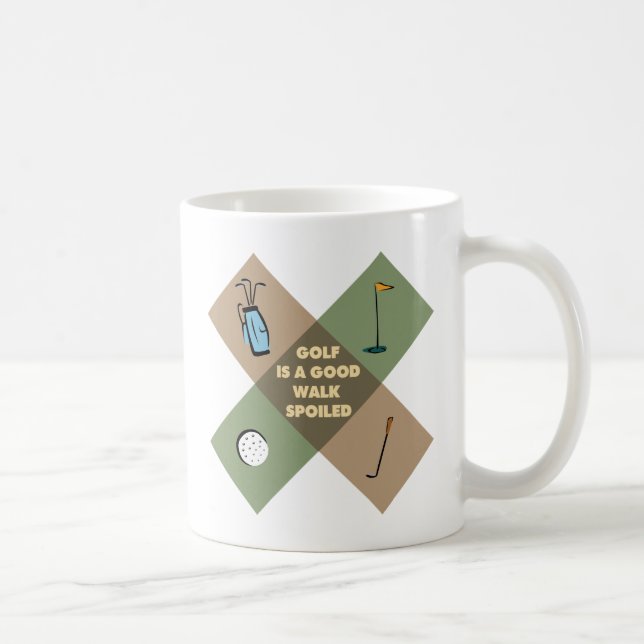GOLF IST EIN GUTER VERDORBENER WEG KAFFEETASSE (Rechts)