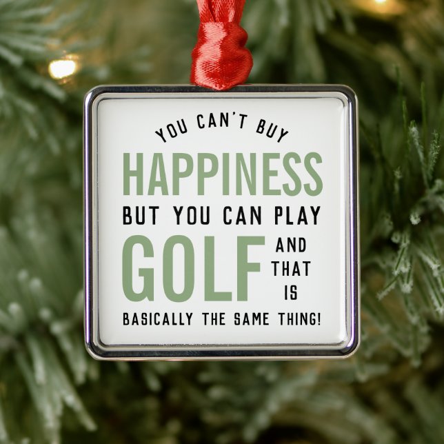 Golf ist Glück Funny Golf Lover Geschenke Ornament Aus Metall (Baum)